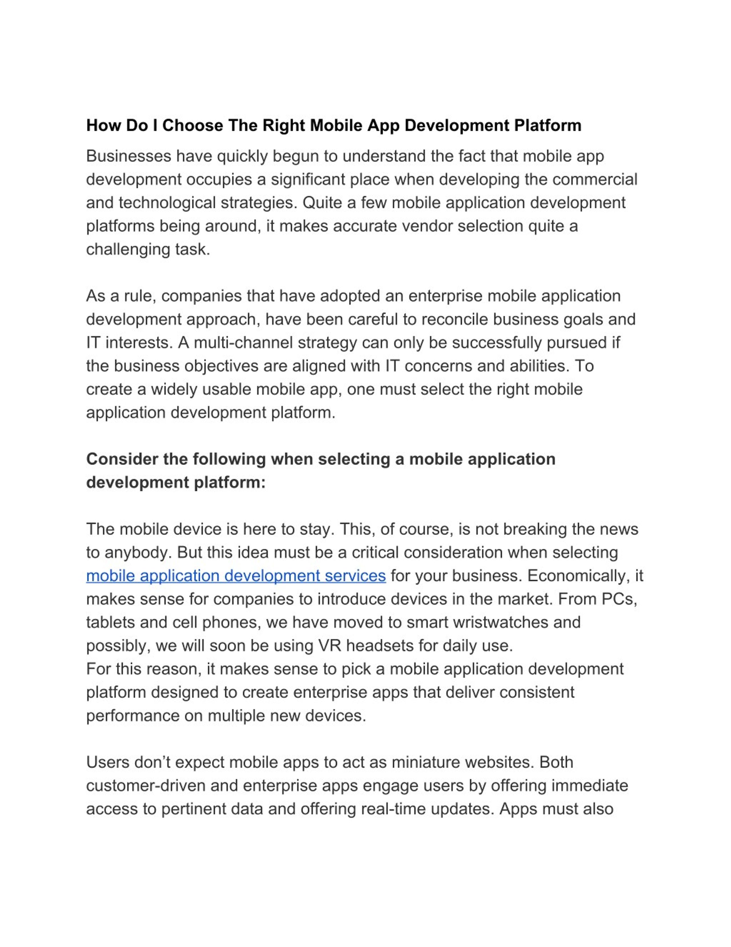 PPT - How Do I Choose The Right Mobile App Development Platform ...