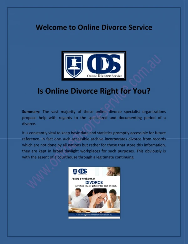 Online Divorce Application, Divorce - onlinedivorceservice.com.au