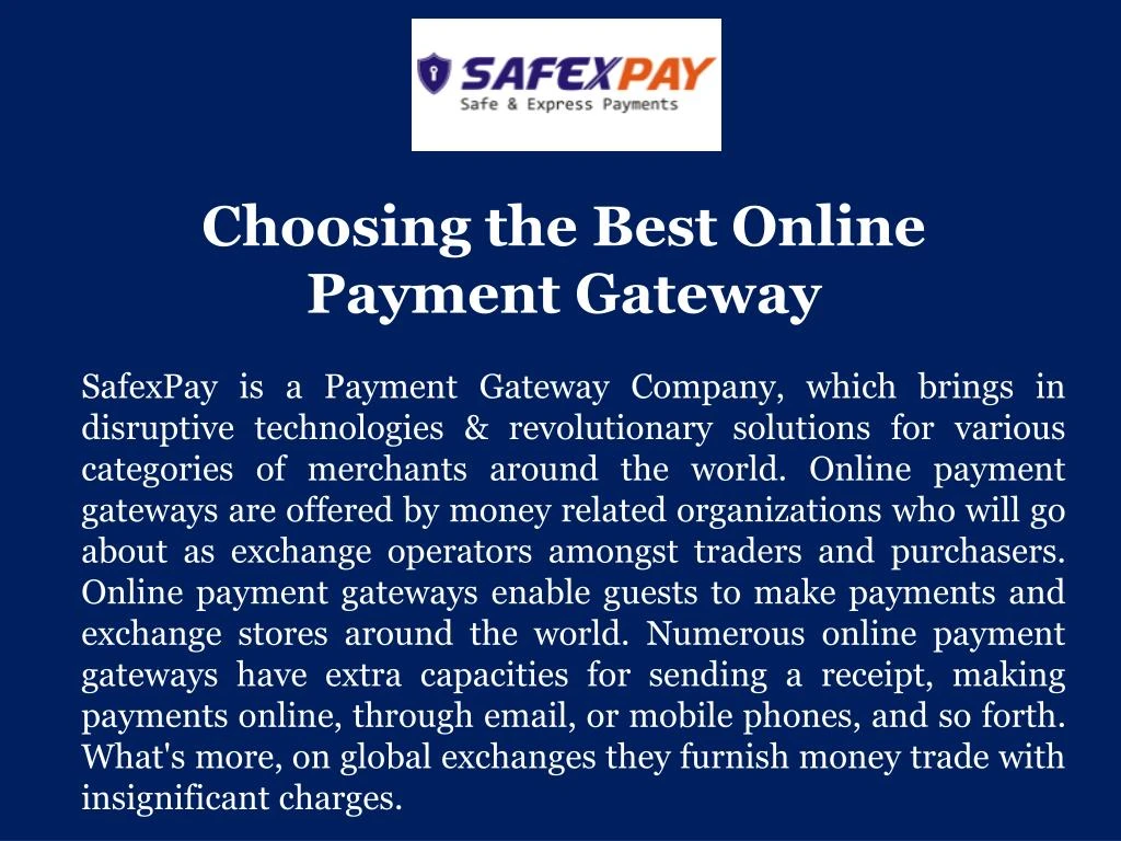 choosing the best online payment gateway