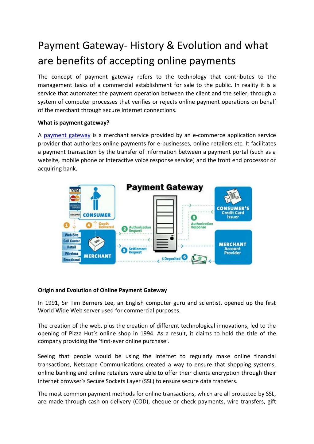 payment gateway history evolution and what