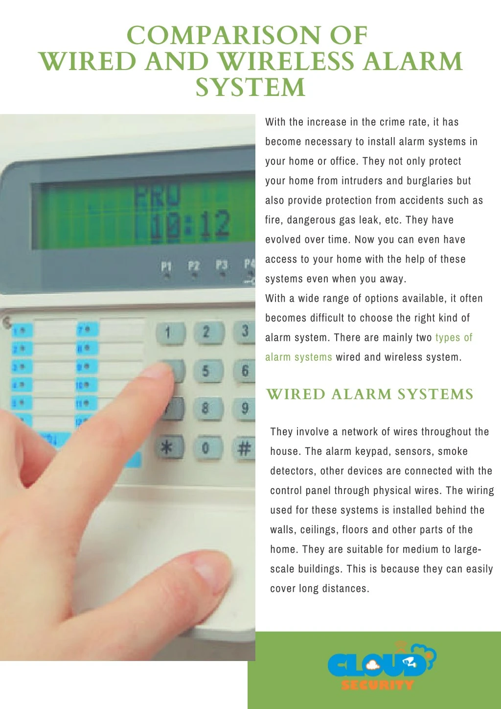 comparison of wired and wireless alarm system