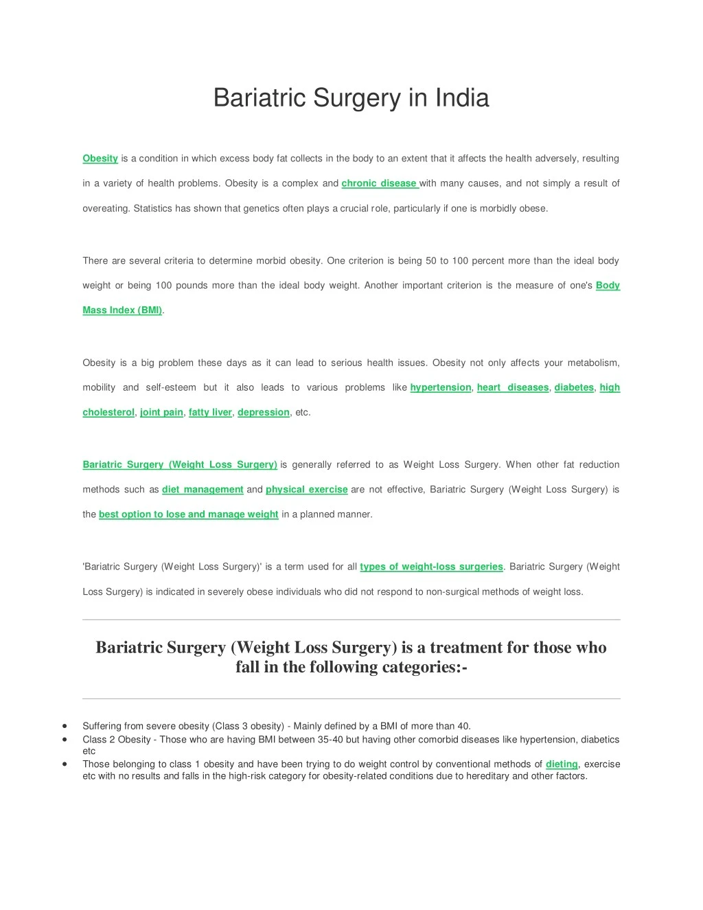 bariatric surgery in india