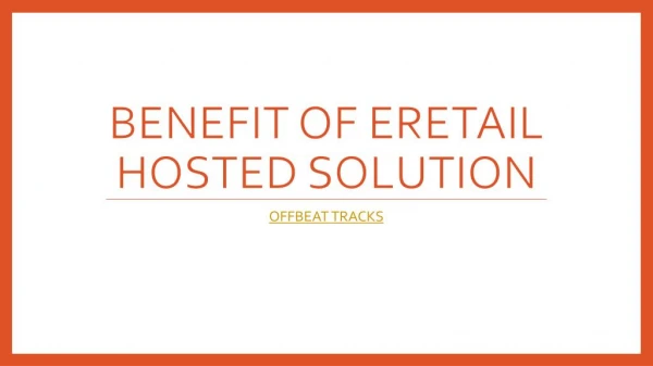 e-Retail offers most effective hosted solution