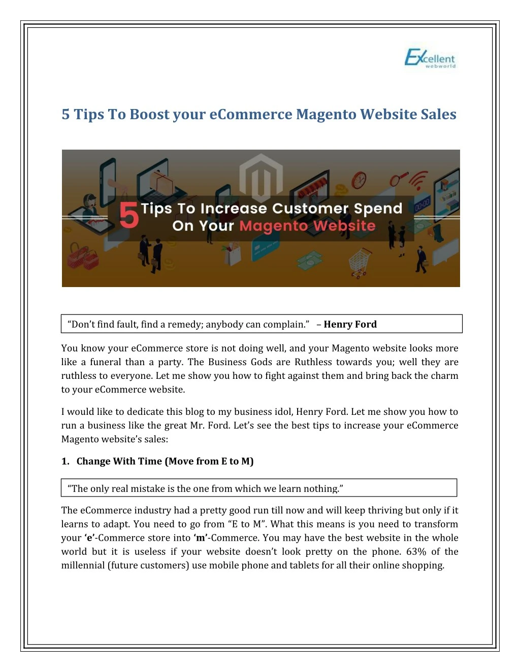 5 tips to boost your ecommerce magento website