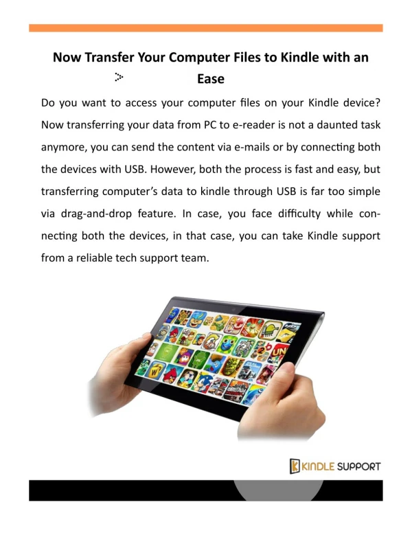 Now Transfer Your Computer Files to Kindle with an Ease