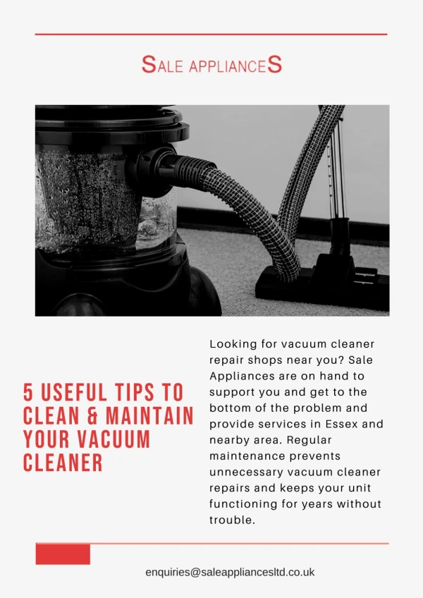 5 Useful Tips to Clean & Maintain Your Vacuum Cleaner