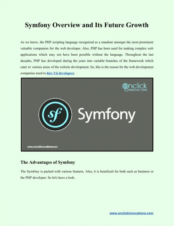 Symfony Overview and Its Future Growth
