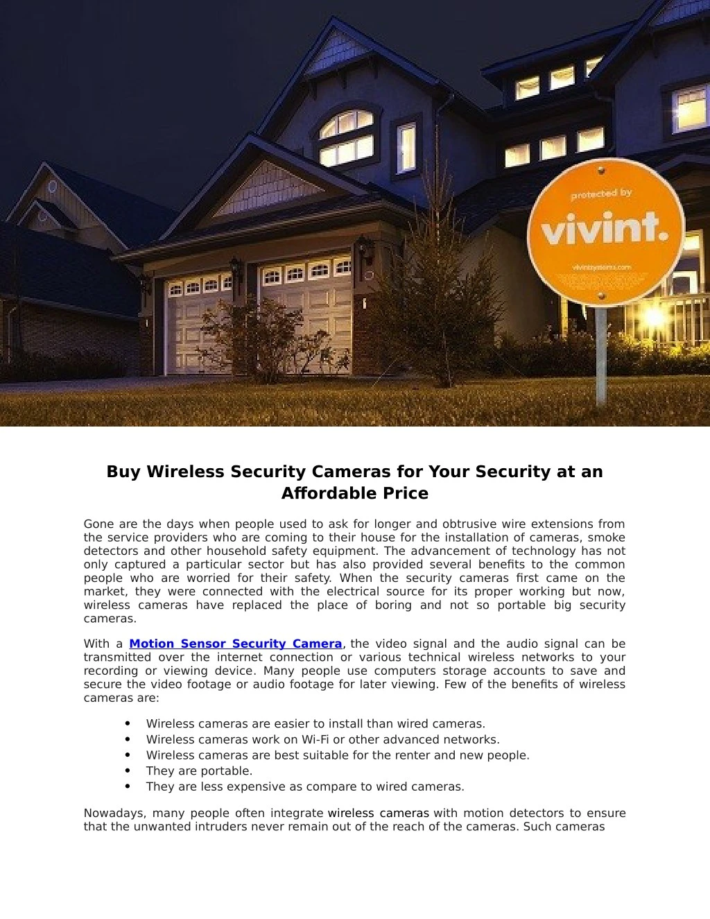 buy wireless security cameras for your security