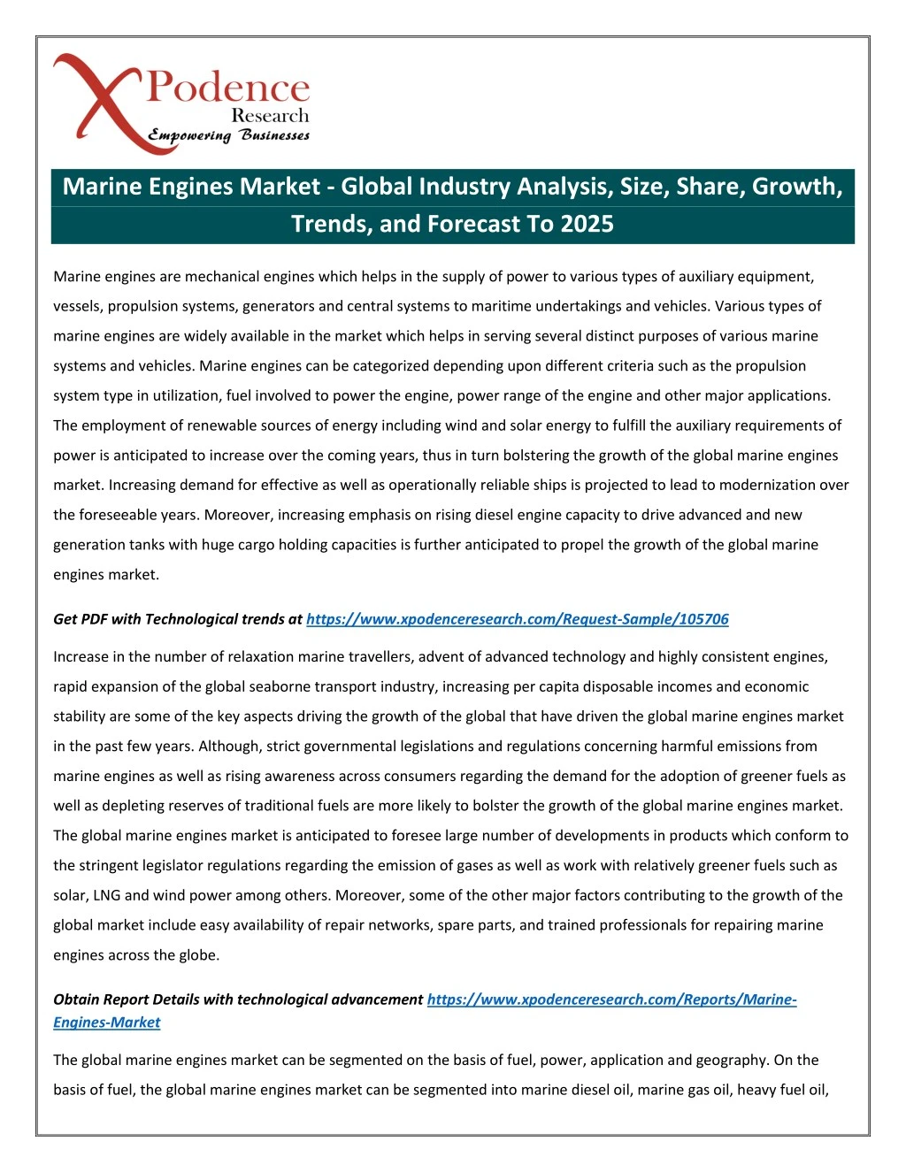 marine engines market global industry analysis