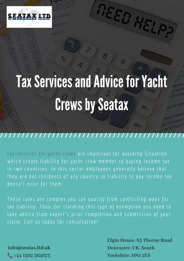 Tax Services and Advice for Yacht Crews by Seatax