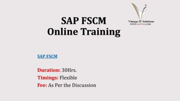 SAP FSCM Training Material PPT