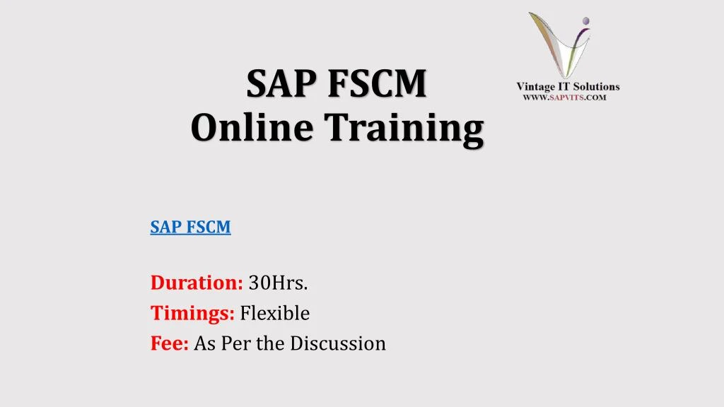 sap fscm online training