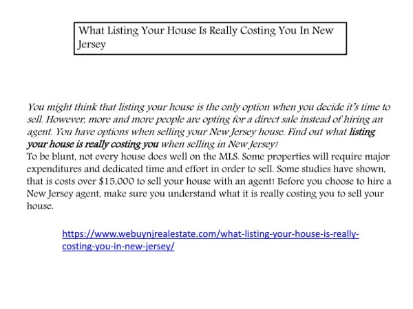 What Listing Your House Is Really Costing You In New Jersey