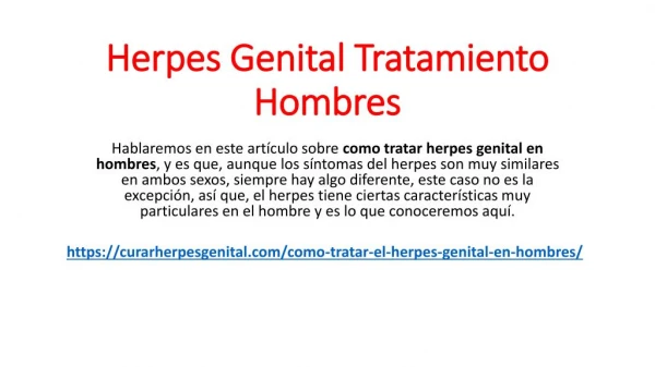 Herpes Genital Tratamiento