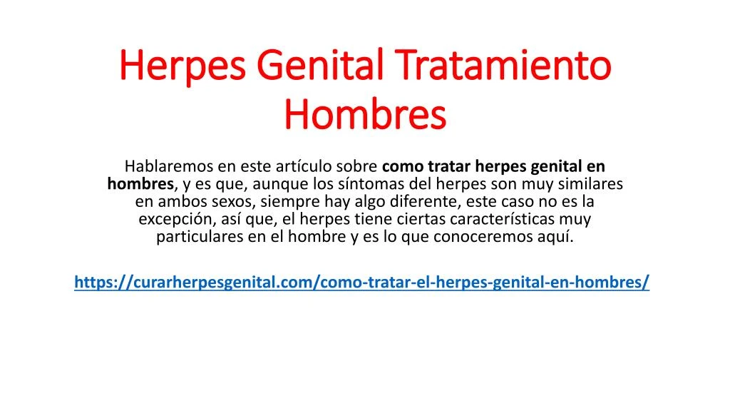 herpes genital tratamiento hombres