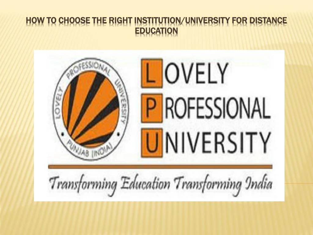 how to choose the right institution university for distance education