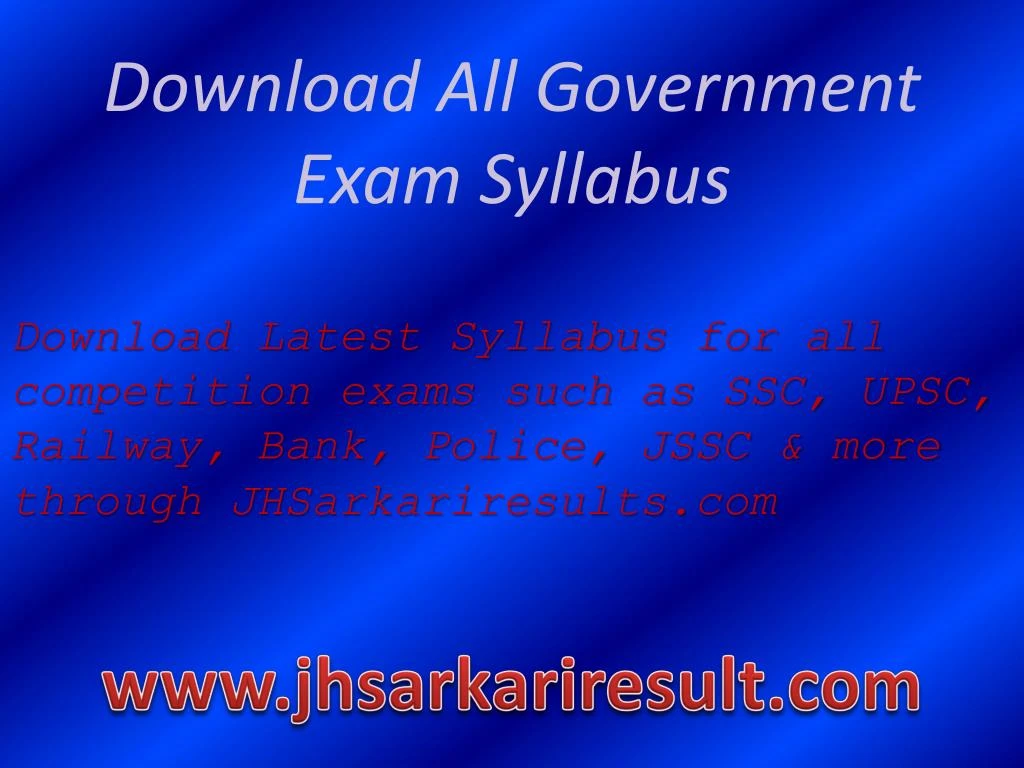 download all government exam syllabus