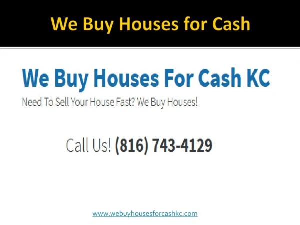 We Buy Houses for Cash KC