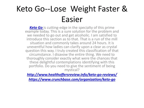 Keto Go--Obtain A Flat Stomach