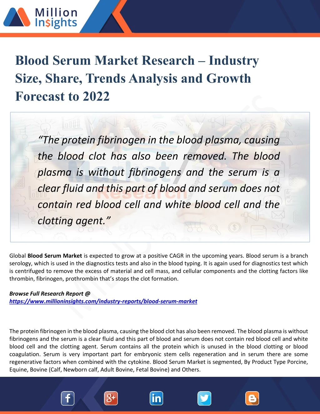 blood serum market research industry size share