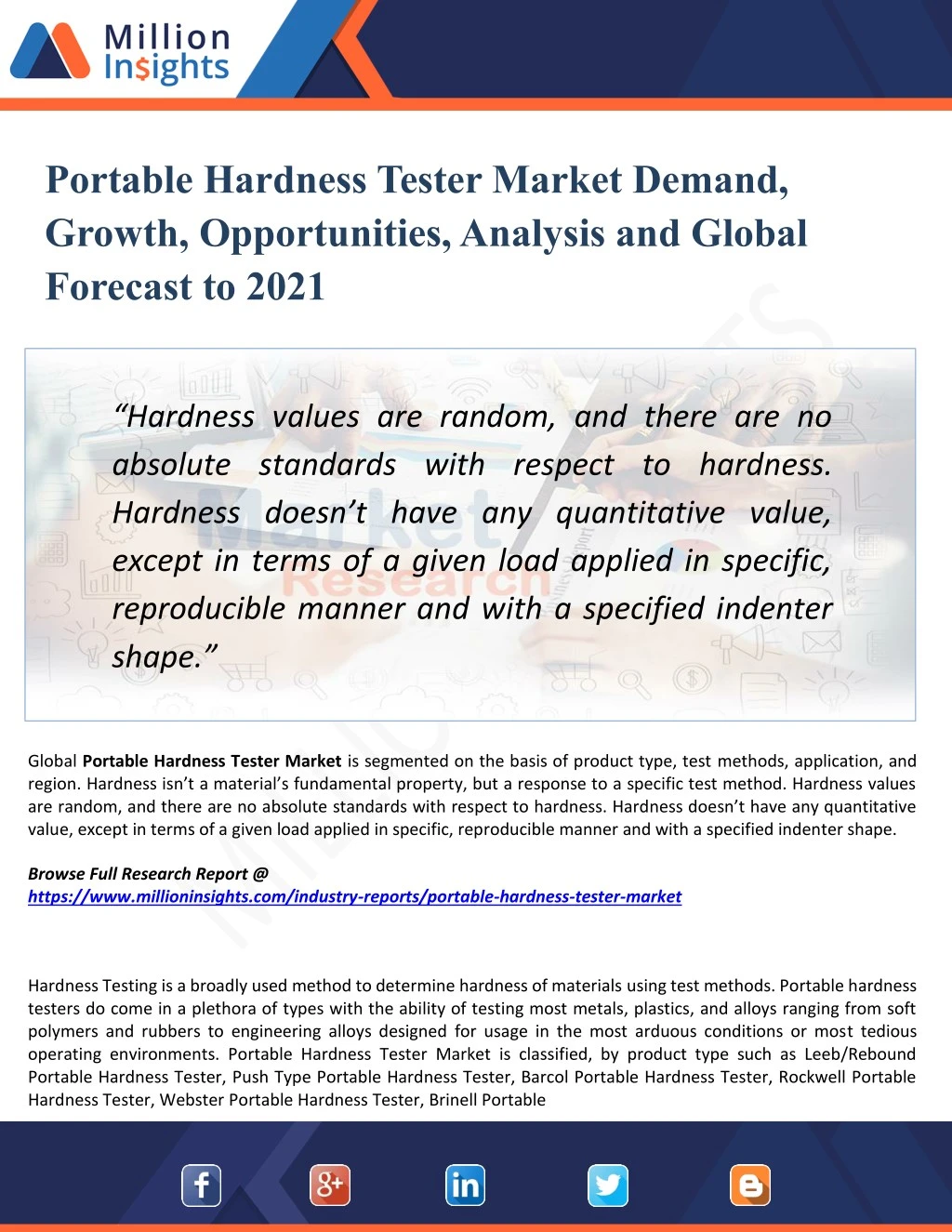 portable hardness tester market demand growth