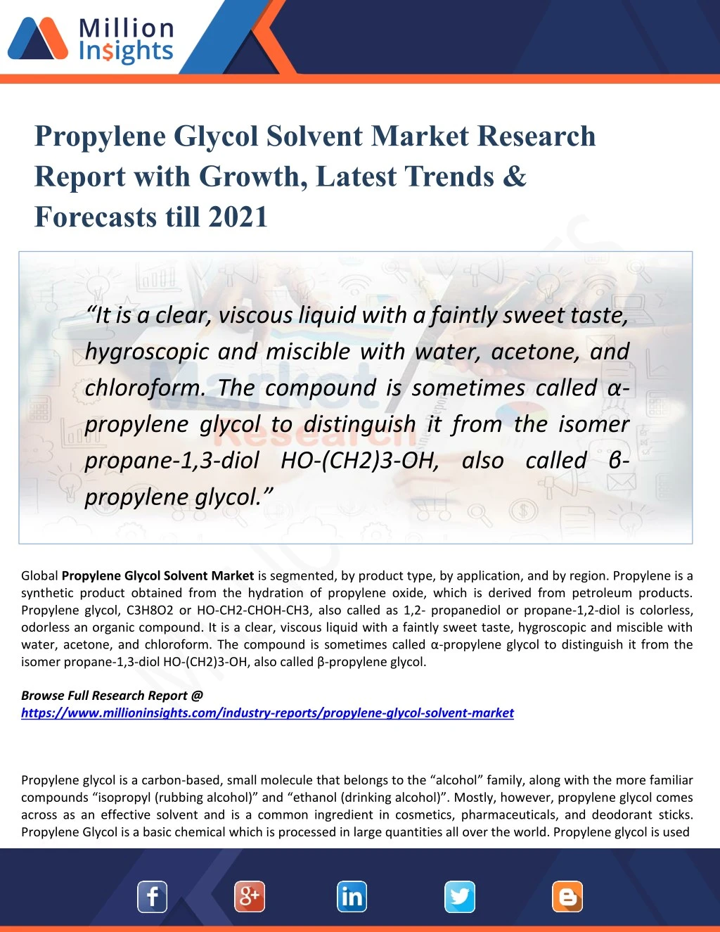 propylene glycol solvent market research report