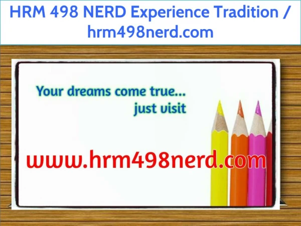 HRM 498 NERD Experience Tradition / hrm498nerd.com