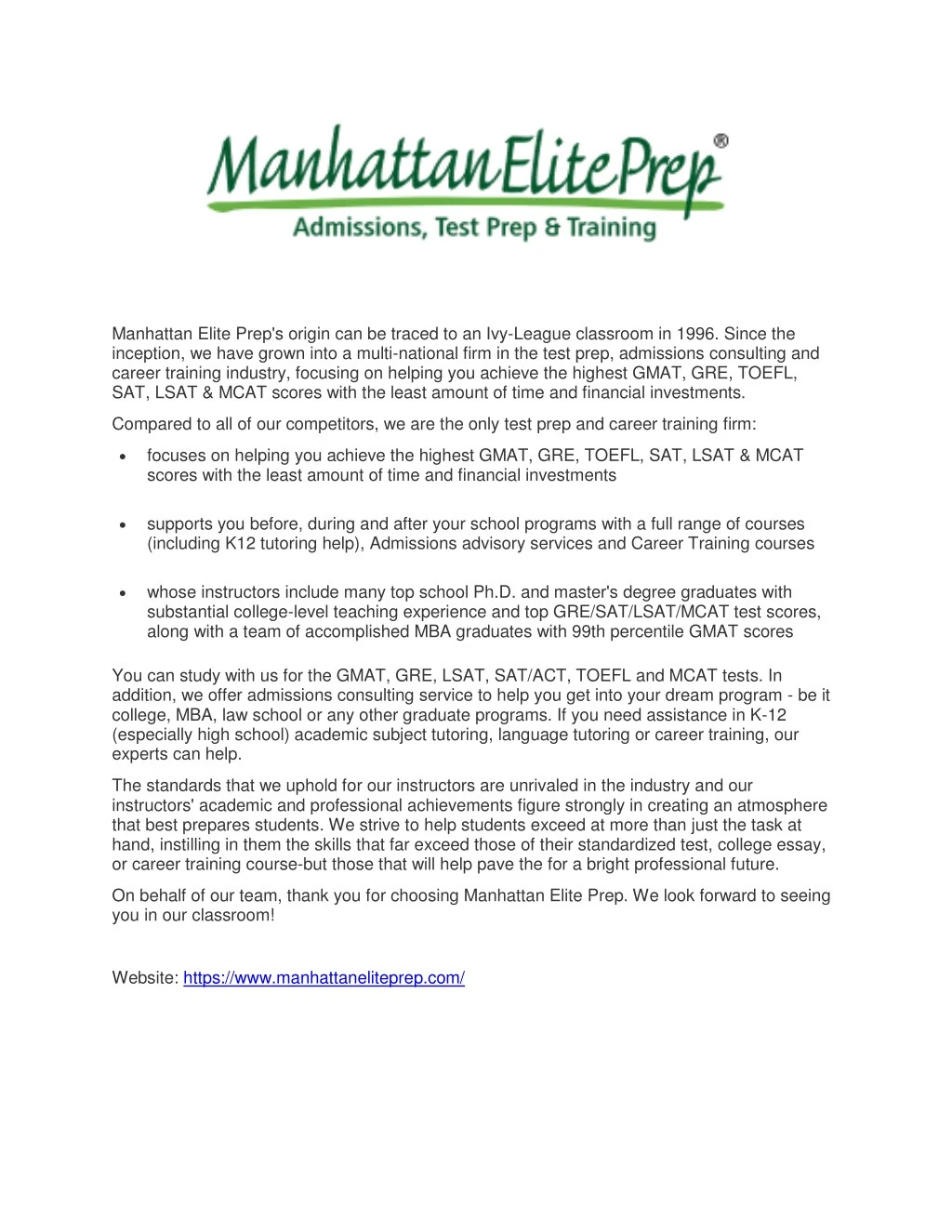 manhattan elite prep s origin can be traced