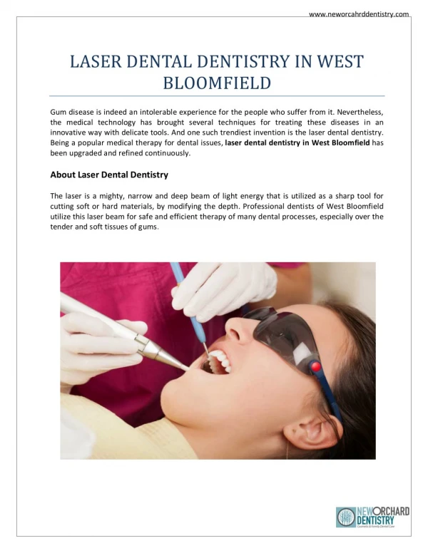 Laser Dental Dentistry In West Boomfield | New Orchard Dentistry