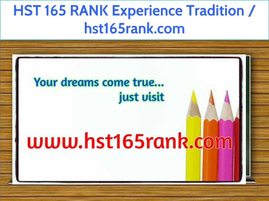 hst 165 rank experience tradition hst165rank com