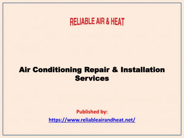 Air Conditioning Repair & Installation Services