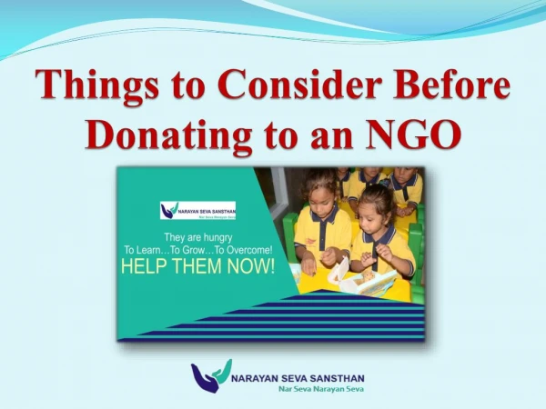 Things to Consider Before Donating to an NGO