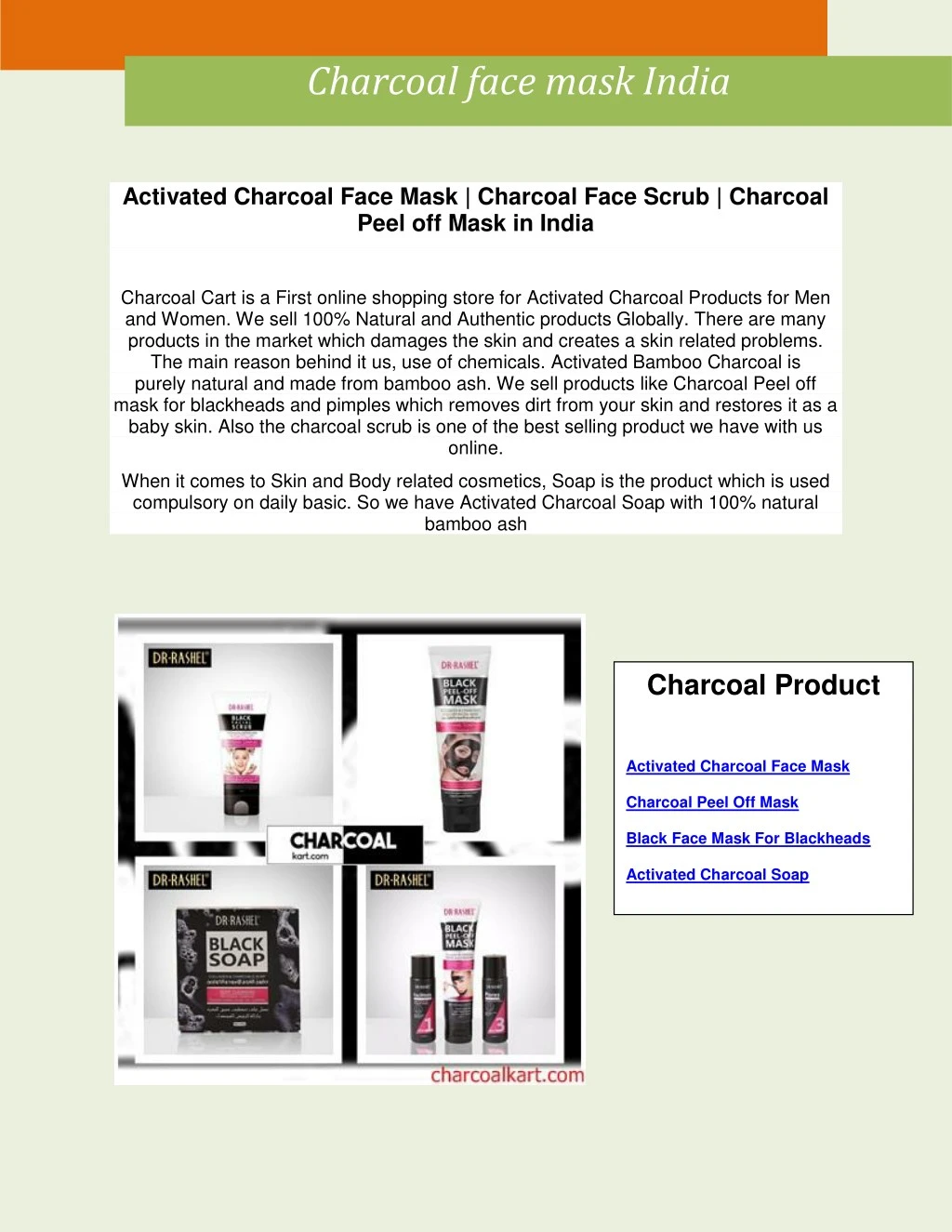 charcoal face mask india