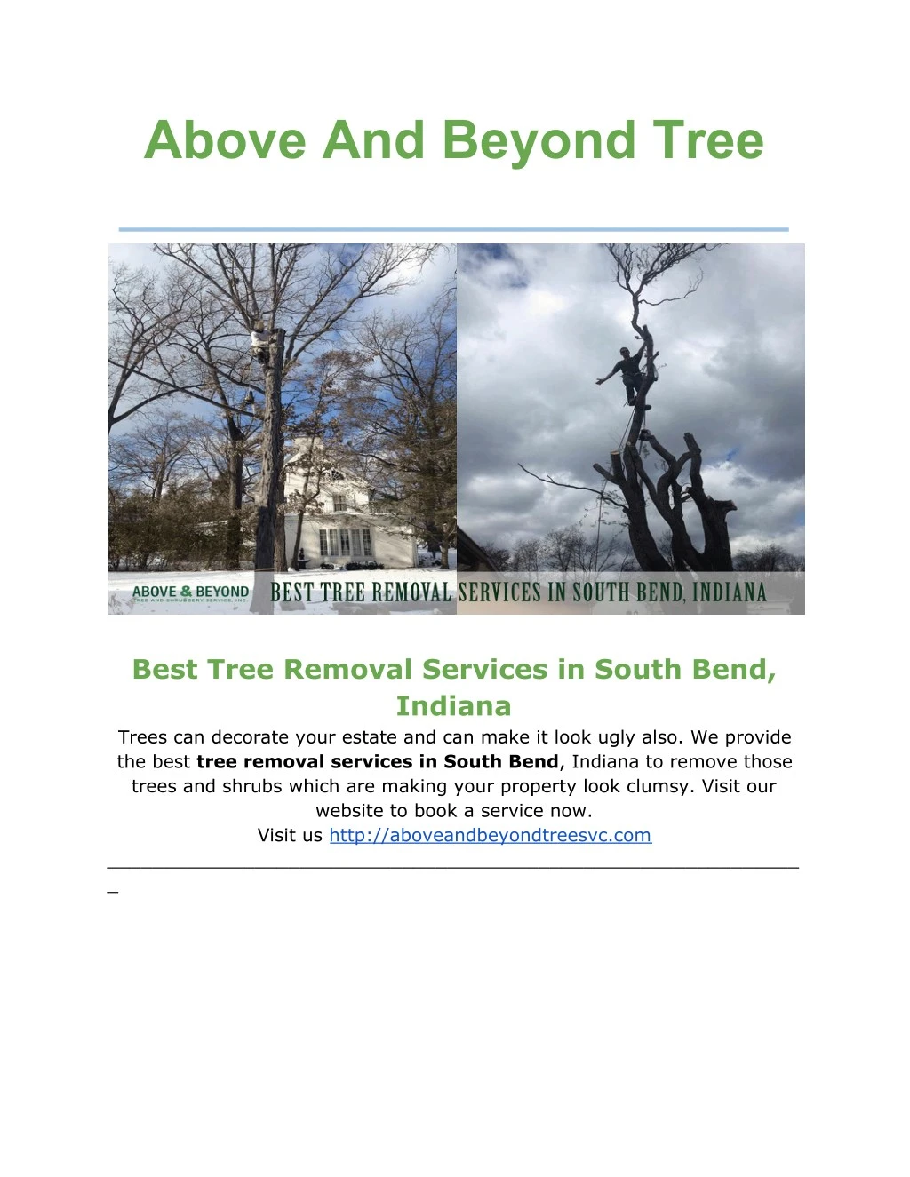 above and beyond tree
