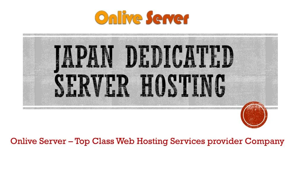 japan dedicated server hosting