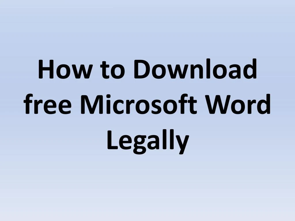 how to download free microsoft word legally