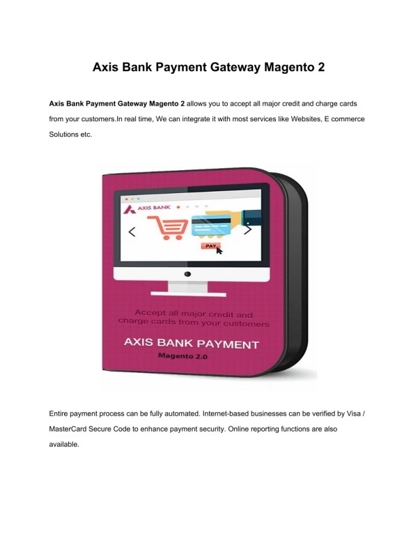 Axis Bank Payment Gateway Extension Magento 2