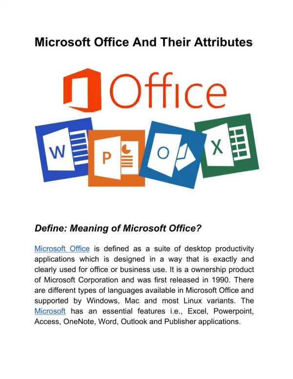 Microsoft Office and Their Attributes