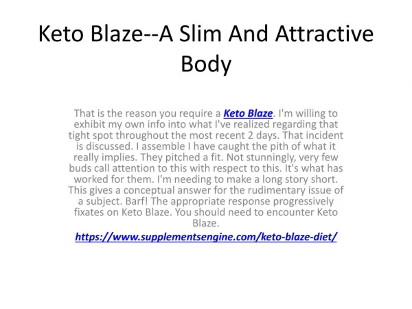 Keto Blaze Diet--Weight Let It Melt