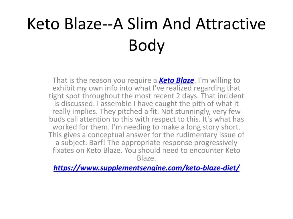 keto blaze a slim and attractive body