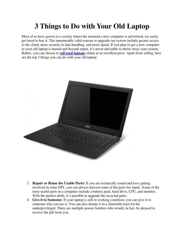 3 Things to Do with Your Old Laptop