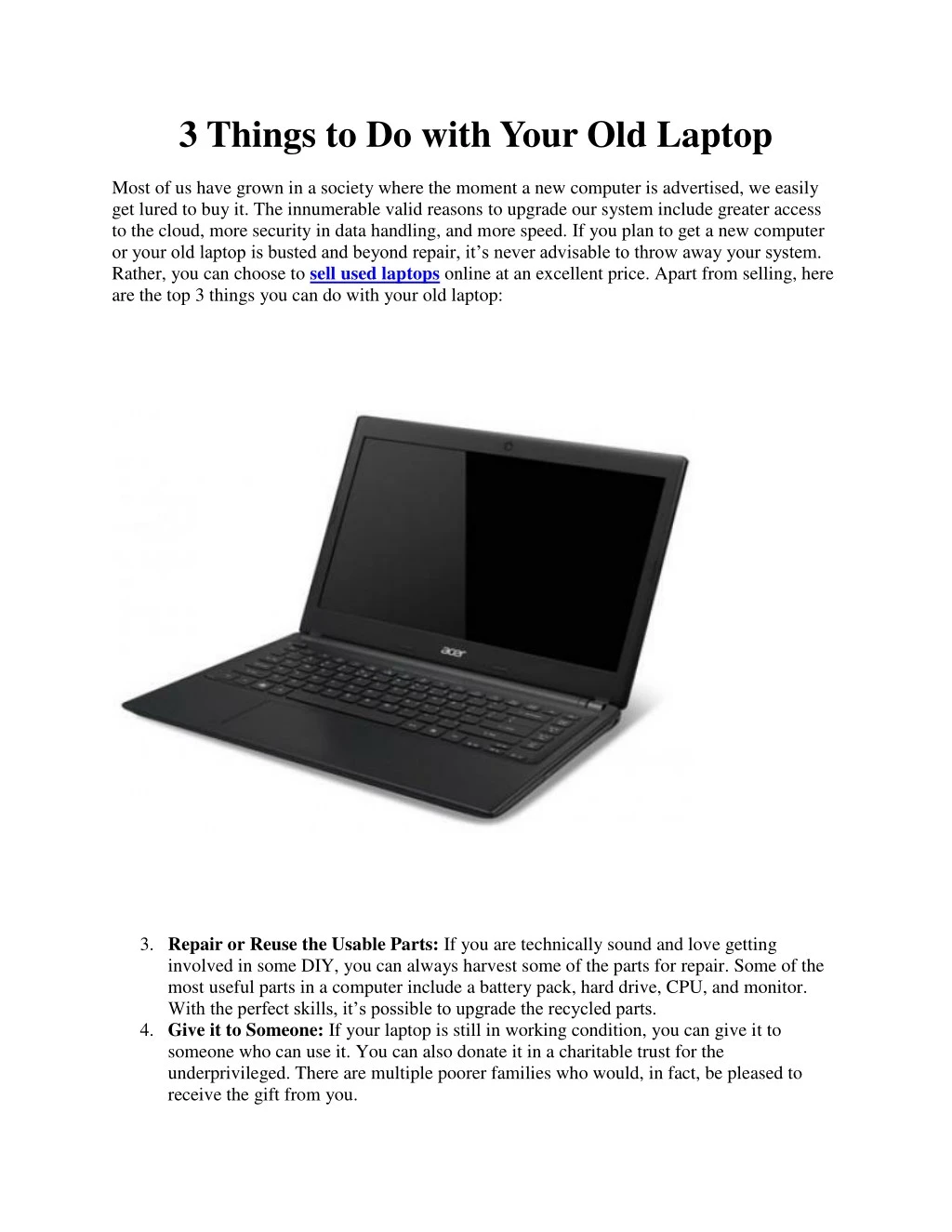 3 things to do with your old laptop