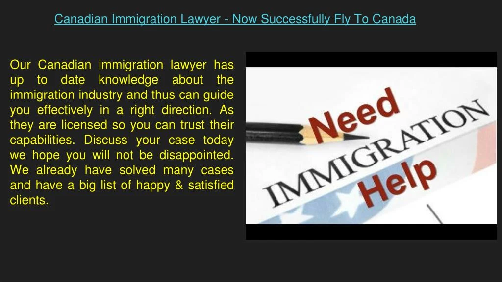 canadian immigration lawyer now successfully