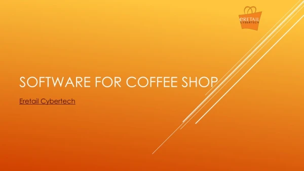 Software for coffee shop