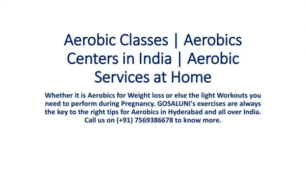 Aerobics classes in Hyderabad | Aerobics classes near me