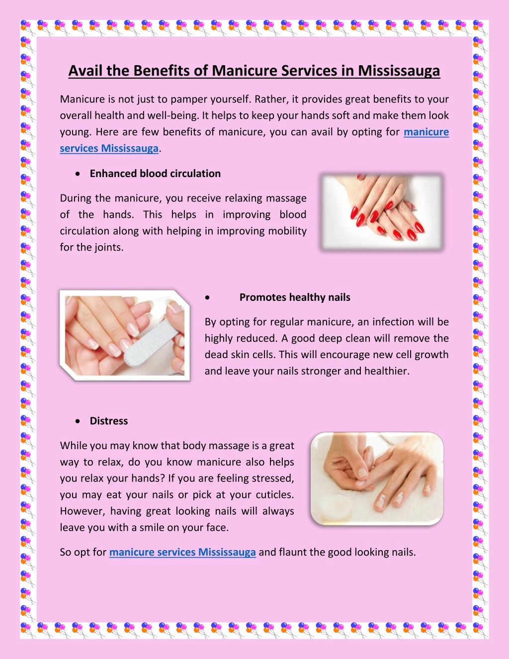 avail the benefits of manicure services