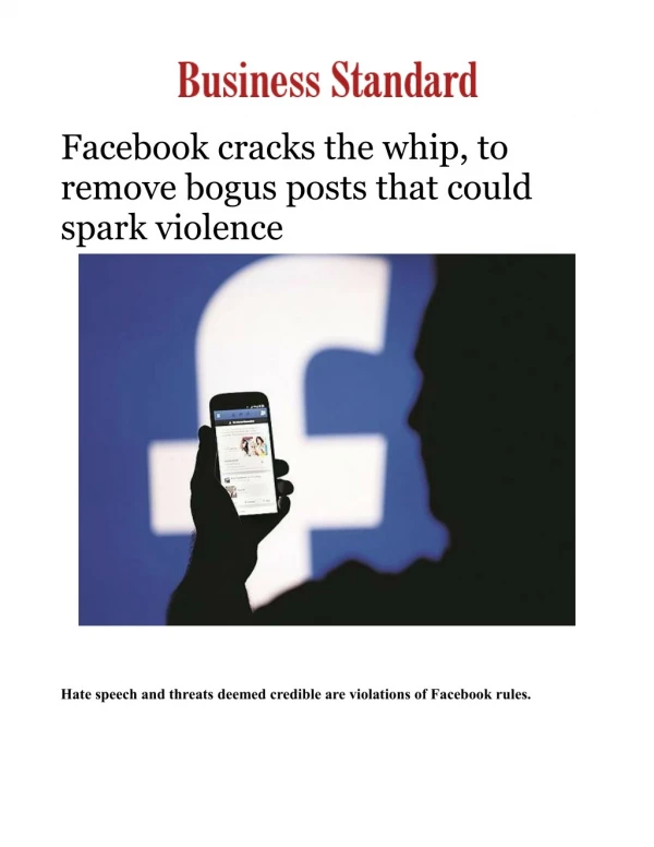 Facebook cracks the whip, to remove bogus posts that could spark violence