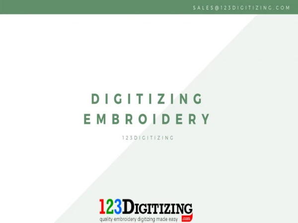 Digitizing Embroidery- Better Service At Affordable Rate
