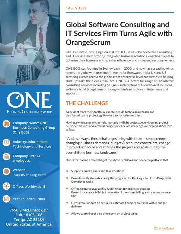 Global Software Consulting and IT Services Firm Turns Agile with OrangeScrum