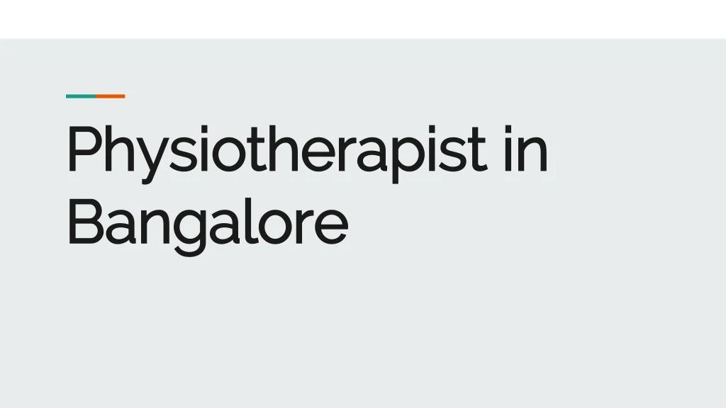 p hysiotherapist in bangalore